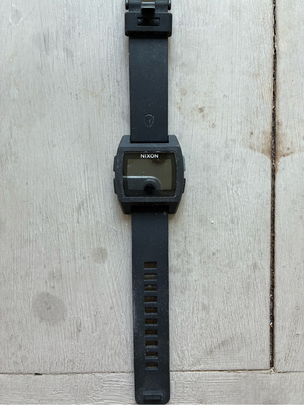 Nixon Black Digital Square Silicone Strap Watch